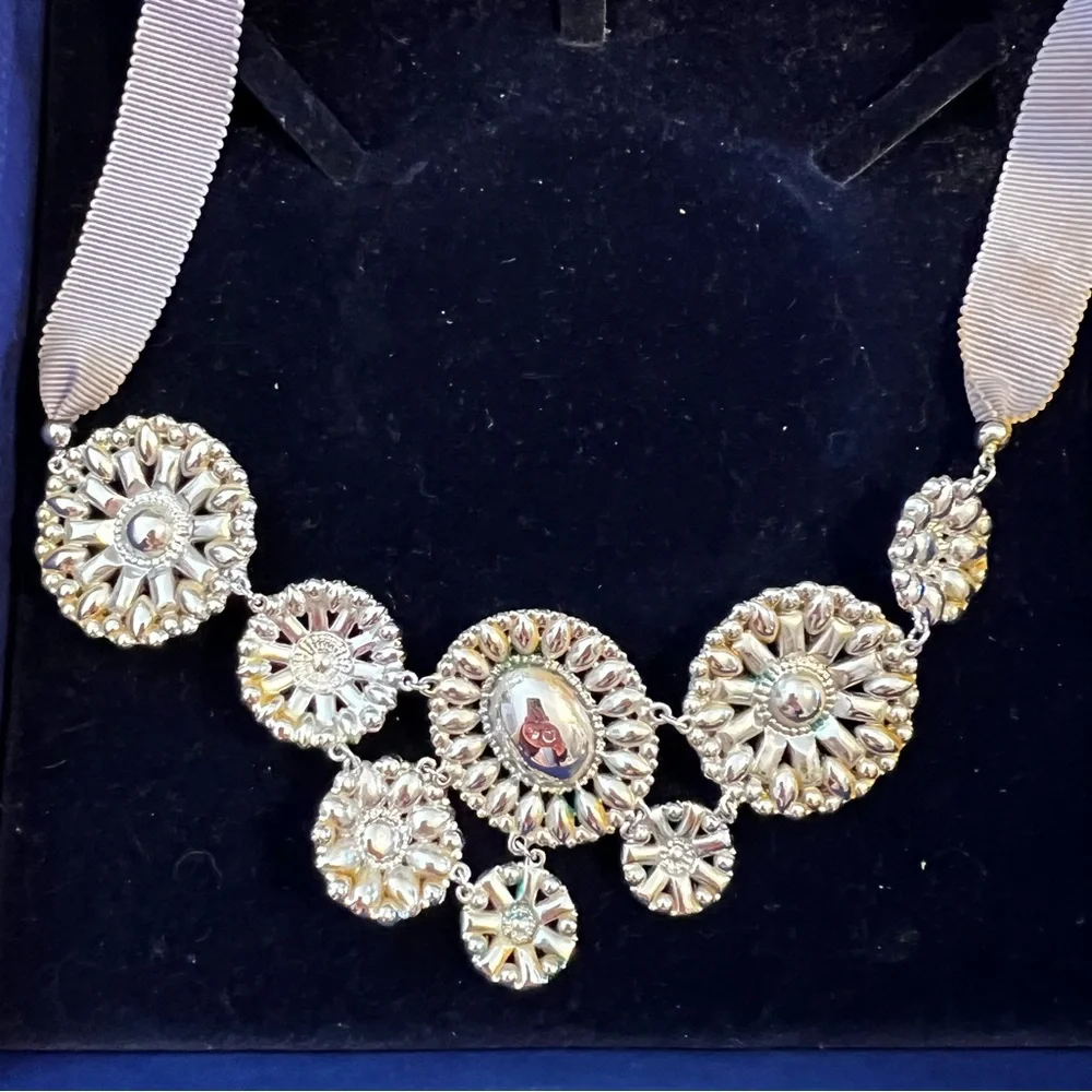 SWAROVSKI CRYSTAL REGENCY RIBBON NECKLACE RARE ORNATE MAXIMALIST